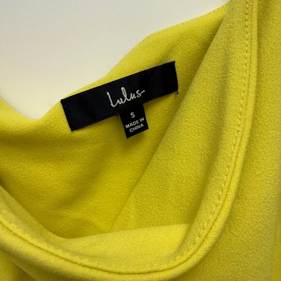 Lulu's One Shoulder Yellow Mini Dress - Picture 2 of 4